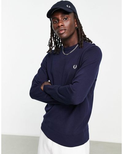 Fred Perry Crew Neck Jumper - Blue