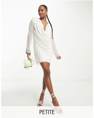 Frock and Frill – bridal – vorne drapiertes minikleid - Weiß