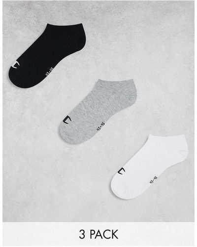 Champion Confezione da 3 paia di calzini sportivi neri, bianchi e grigi - Bianco