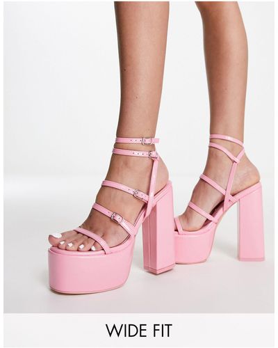 Public Desire Flawless Platform Sandals - Pink