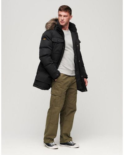 Superdry Chinook Faux Fur Parka Coat - White