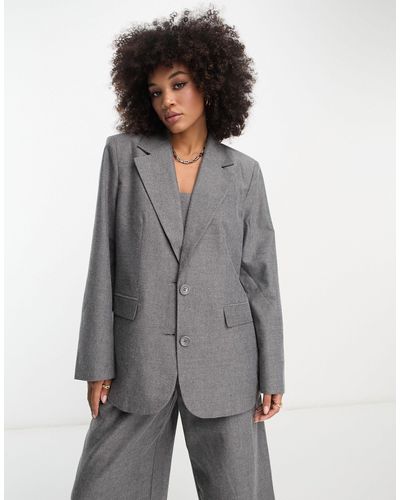 NA-KD X Stephsa 3-piece Co-ord Blazer - Gray