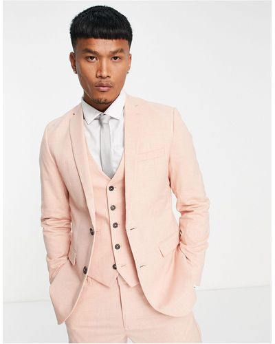 New Look Slim Suit Jacket - Pink