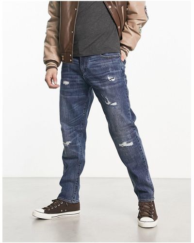 Armani Exchange Jeans Met Toelopende Pijpen - Blauw