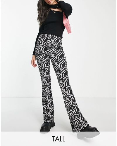 Curves Black Jersey Flared Trousers | New Look