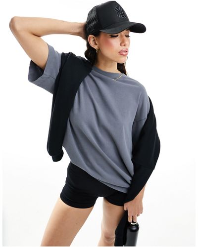 ASOS 4505 T-shirt oversize coupe carrée en tissu épais à séchage rapide - délavé - Noir