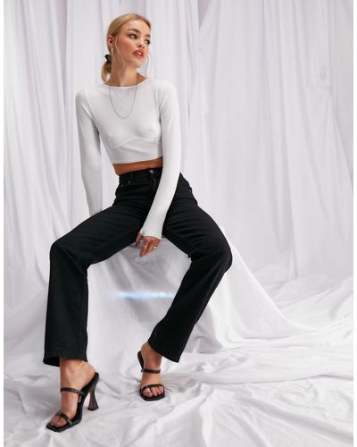 ASOS Mid Rise '90's' Straight Leg Jeans - Black