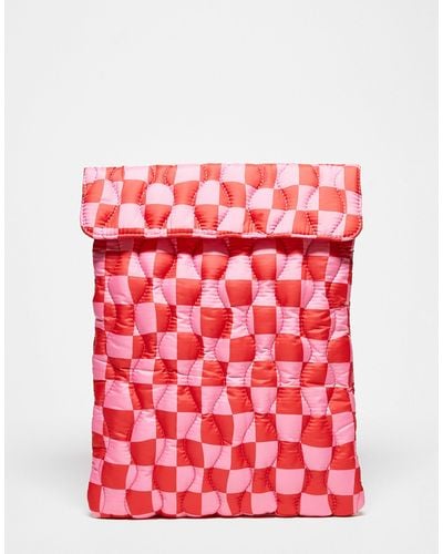 ASOS Checkerboard Laptop Sleeve - Red