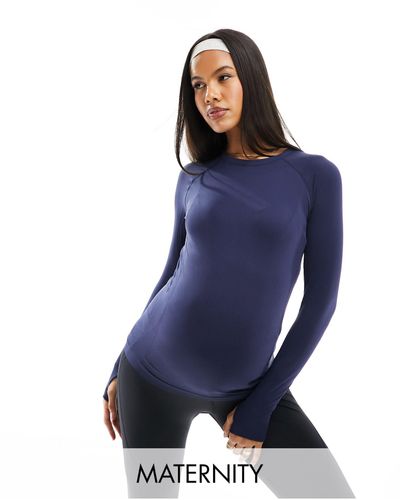 ASOS 4505 Maternity Seamless Long Sleeve Top - Blue