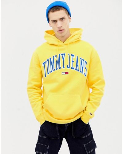 Tommy Hilfiger Logo Hooded Sweatshirt - Yellow