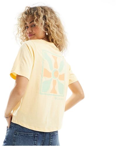 Columbia Camiseta amarilla con estampado en la espalda north cascades - Blanco