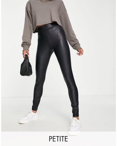 Pieces High Waisted Coated leggings - Black