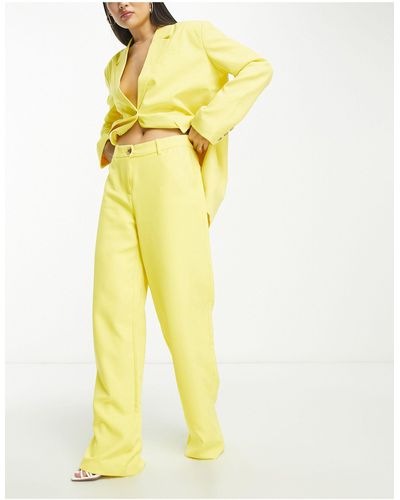 Something New X Madeleine Pedersen Tailored Wide Leg Trousers Co-ord - Yellow