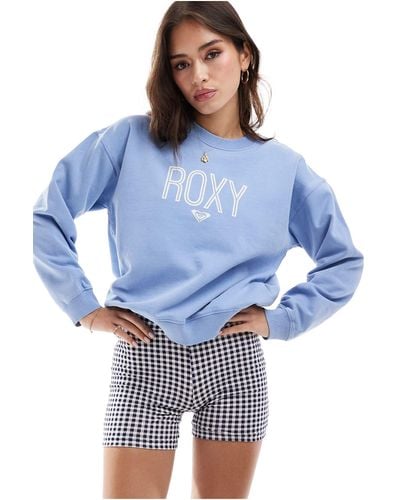 Roxy – until daylight – es sweatshirt mit rundhalsausschnitt - Blau