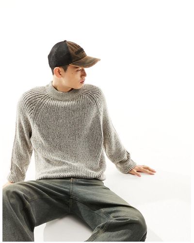 Collusion Knitted Plated Crew Neck Sweater - Multicolour