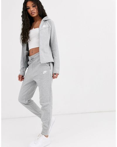 Nike Tech Fleece Grey Sweatpants - White