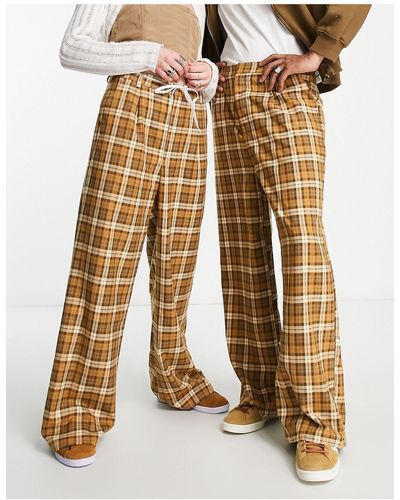 Reclaimed (vintage) Pantalones a cuadros unisex - Neutro