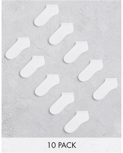 Jack & Jones Confezione risparmio da 10 calzini bianchi - Bianco