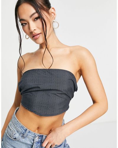 Trendyol Bandeau Crop Top - Blauw