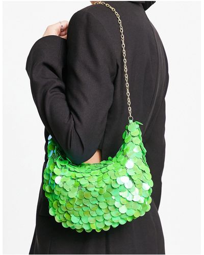 ASOS Shoulder Bag With Sequin - Green