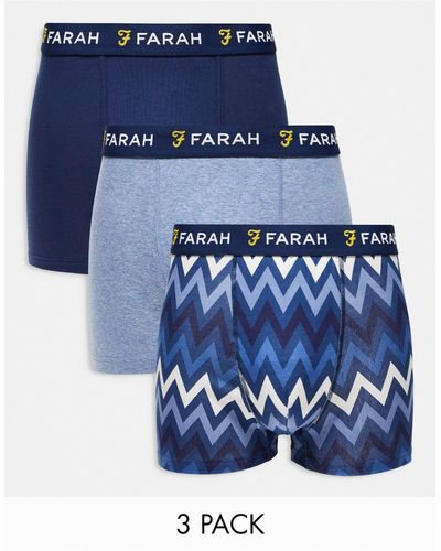 Farah Dabel - confezione da 3 boxer e color denim - Blu
