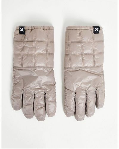 Collusion Unisex Wet Look Padded Gloves - White