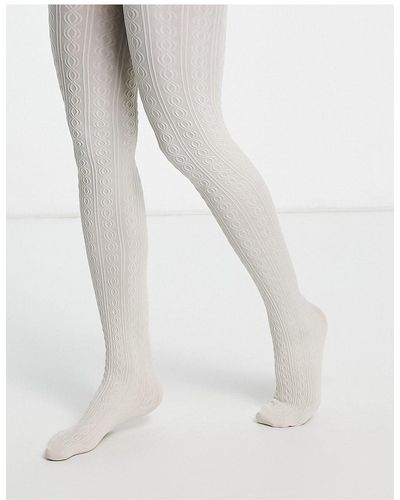 Gipsy Cable Knit Tights - White