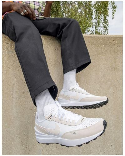 Nike – waffel one – sneaker aus leder - Weiß