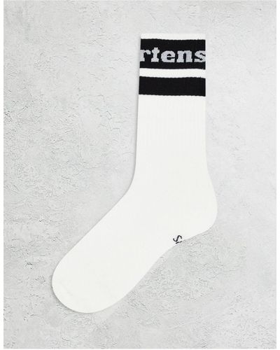Dr. Martens Athletic - calzini con logo neri e bianchi - Bianco