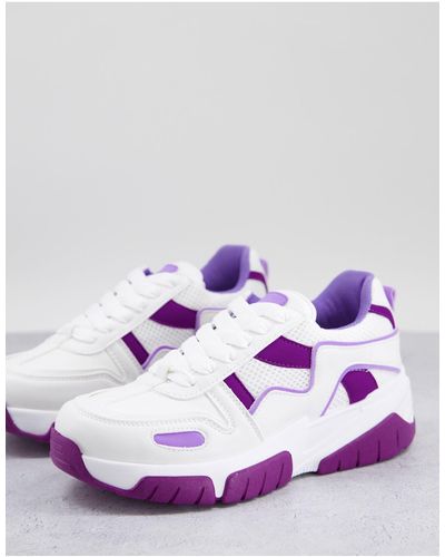 TOPSHOP Crouch Chunky Lace Up Skater Sneaker - Purple