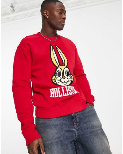Hollister Sweatshirt Met Nieuw Jaar Maan-logoprint - Rood