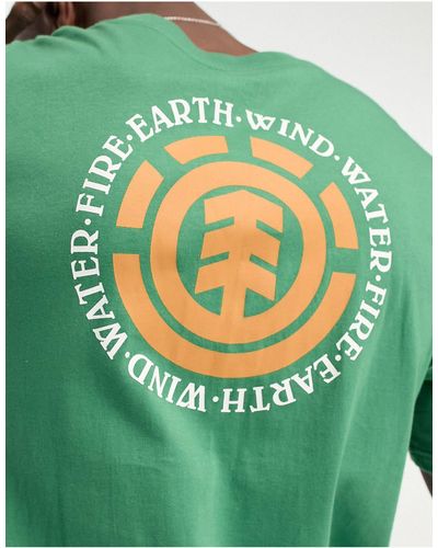 Element Camiseta verde con estampado en la espalda