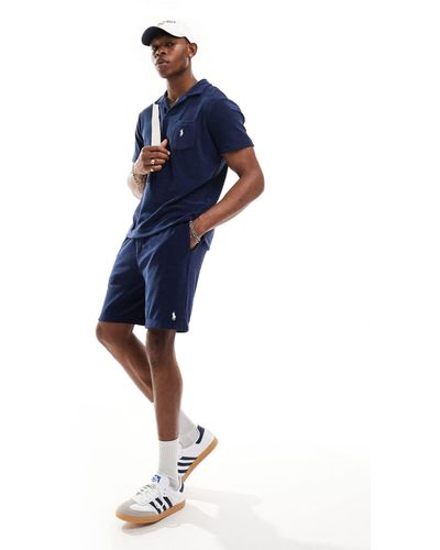 Polo Ralph Lauren – sweat-shorts aus frottee - Blau