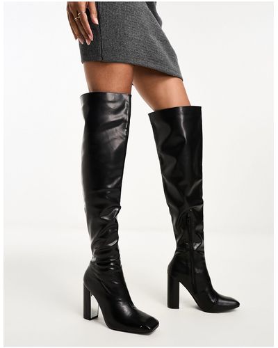 Public Desire Lasta Over The Knee Heeled Boots - Black