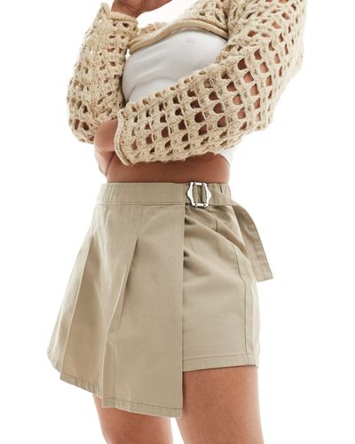 ONLY Pleated Mini Skort - Natural