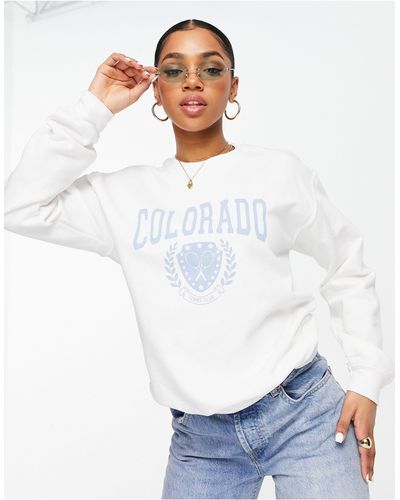 Miss Selfridge Sweater Met 'colorado'-print - Wit