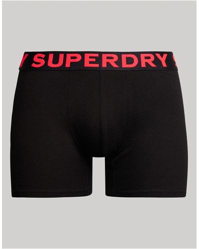 Superdry Cotton Boxer Triple Pack - Black