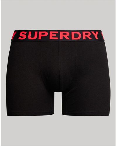 Superdry – 3er-pack boxershorts aus baumwolle - Schwarz