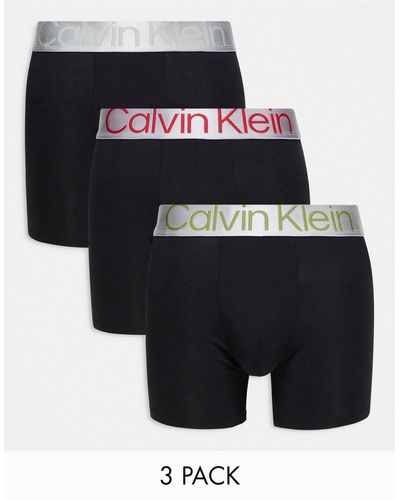 Calvin Klein Steel – 3er-pack eng geschnittene boxershorts - Schwarz