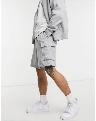Nike Club Fleece Cargo Shorts - White