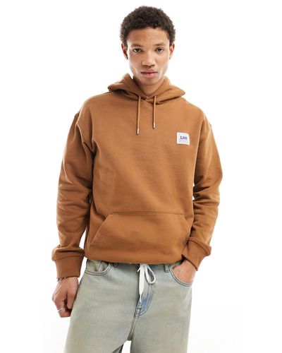 Lee Jeans Workwear Label Logo Hoodie Relaxed Fit - Brown