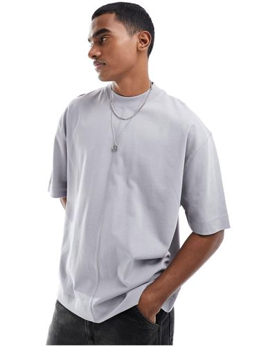 ASOS Heavyweight Oversized T-shirt With Seam Detailing - Grey