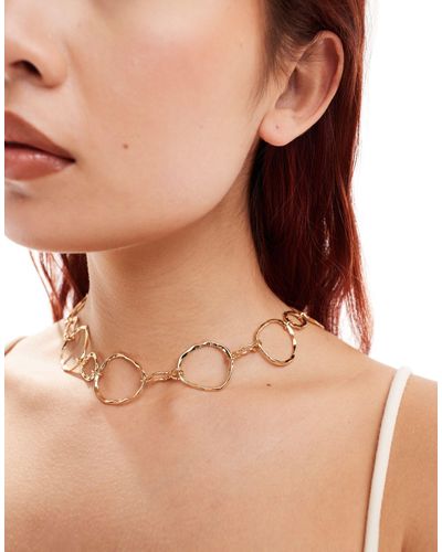 Accessorize Circle Chain Statement Necklace - Natural