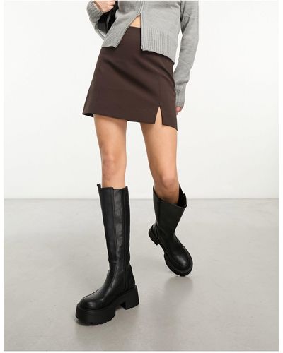 & Other Stories A-line Panelled Mini Skirt With Split - Grey