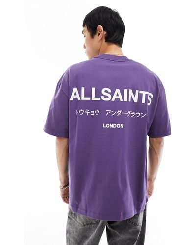 AllSaints Camiseta morada extragrande underground - Morado
