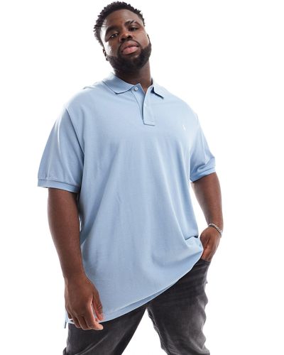 Polo Ralph Lauren Big &tall Icon Logo Pique Polo Custom Fit - Blue