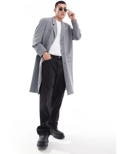 ASOS Smart Oversized Dad Coat - Grey