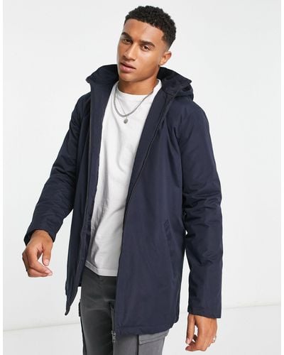 French Connection Lined Funnel Neck Mac Jacket in Black for Men