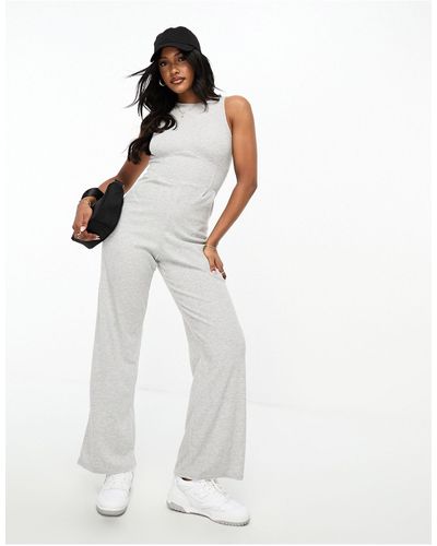 In The Style Seam Detail Sleeveless Wide Leg Jumpsuit - White