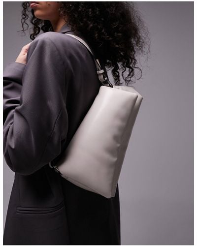 TOPSHOP Spencer Asymmetric Puffy Shoulder Bag - Black